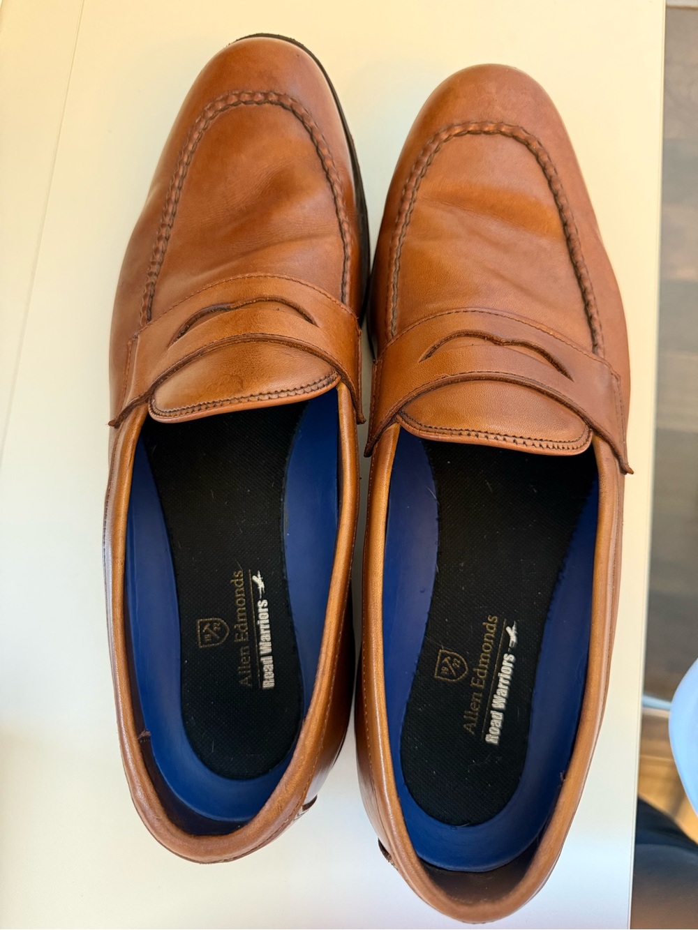 Allen Edmonds Road Warriors Brown Leather Loafers, Men size 13 B,extralight sole